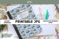 Construction Trucks Notebook Cover Printable Set Product Image 2