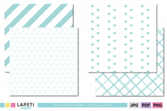 Cute heart and stripe digital paper design