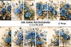 Blue Vintage Rose Paper Backgrounds