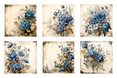 Blue Vintage Rose Paper Backgrounds