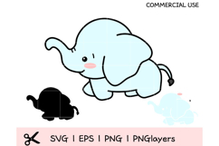 Baby Elephant Clipart Bundle | 21 Cute Nursery Animals SVG P Product Image 5