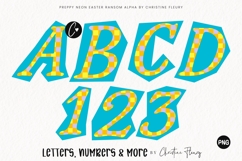 Plaid Neon Easter Ransom Alpha PNG Clipart Product Image 1