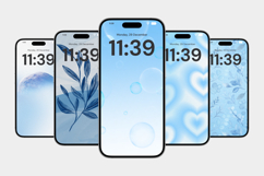 Aesthetic Seamless Iphone Blue Wallpaper Product Image 4