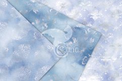 Blue and Silver Watercolor Damask Digital Paper Product Image 2