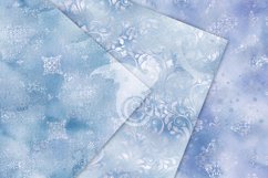 Blue and Silver Watercolor Damask Digital Paper Product Image 3