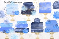 Blue Watercolor Cakes Clipart Product Image 3