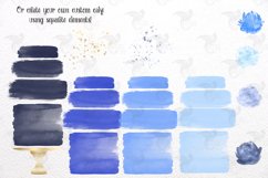 Blue Watercolor Cakes Clipart Product Image 2