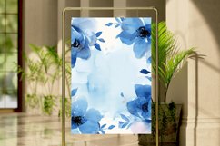 Blue Watercolor Floral Digital Paper Bundle Product Image 4