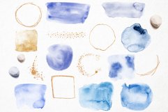 Watercolor Circles and Squares with Gold Finish - PNG Product Image 4