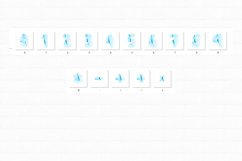 Blue Watercolor Alphabet Letters Sublimation Digital Clipart Product Image 3