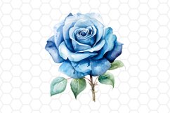 Blue Watercolor Rose Clipart