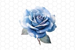 Blue Watercolor Rose Clipart