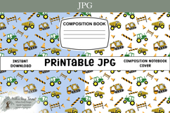 Construction Trucks Notebook Cover Printable Set Product Image 1