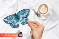 Blue Winter Butterfly Sticker, Butterfly Decoration Sticker Product Image 1
