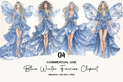 Blue Winter Fairies Clipart Product Image 1
