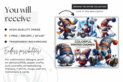 Winter Gnome couple with hot chocolate clipart PNG Product Image 4