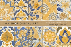 Blue and Yellow Boho Chic Floral Patterns Product Image 1