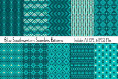 Turquoise Blue Southwestern Seamless Patterns Product Image 1