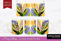 Bluebell Modern Floral Mug Wrap Sping Flower Mug PNG Product Image 1