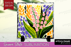 Bluebell Modern Floral Slate PNG Sping Flower Square Slate Product Image 1