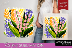 Bluebell Modern Floral Tote Bag Sping Flower Tote Bag PNG Product Image 1