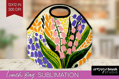 Bluebell Modern Floral Lunch Bag Sping Flower Lunch Bug PNG Product Image 1