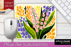 Bluebell Modern Floral Mouse Pad Sublimation Sping Flower Product Image 1