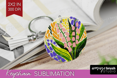 Bluebell Modern Floral Keychain PNG Sping Flower Keychain Product Image 1