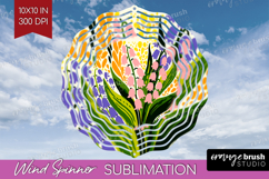 Bluebell Modern Floral Wind Spinner Sublimation PNG Sping Product Image 1