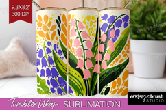 Bluebell Modern Floral Tumbler Wrap Sping Flower Tumbler PNG Product Image 1