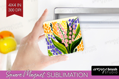 Bluebell Modern Floral Magnet Sublimation Sping Flower PNG Product Image 1