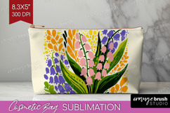 Bluebell Modern Floral Cosmetic Bag Sping Flower Makeup Bag Product Image 1