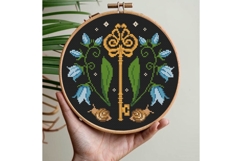 Bluebell Cross stitch pattern PDF Key Cute Floral Flower Key Product Image 2