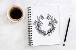 Bluebell Wildflower Wreath Flower Illustration Clipart PNG Product Image 3