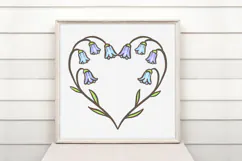 Bluebells Heart Wreath Flower Graphic Clipart PNG Product Image 2