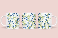 blueberries floral summer fruit coffee mug sublimation wrap glass mug wrap svg presized for 11oz and 15oz glass ready to cut and sublimation files