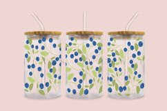 blueberries floral summer libbey beer can glass full wrap svg presized template for 16oz and 20oz glass for Cricut Silhouette and sublimation