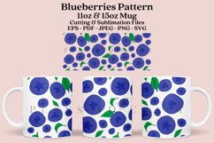 blueberries pattern summer fruit coffee mug sublimation wrap glass mug wrap svg presized for 11oz and 15oz glass ready to cut and sublimation files