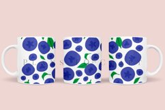 blueberries pattern summer fruit coffee mug sublimation wrap glass mug wrap svg presized for 11oz and 15oz glass ready to cut and sublimation files