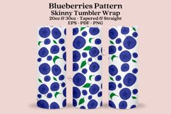 blueberries pattern summer fruit skinny tumbler sublimation design for 20oz and 30oz skinny tumbler sublimation wrap