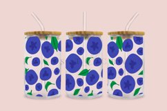 blueberries summer fruit libbey beer can glass full wrap svg presized template for 16oz and 20oz glass for Cricut Silhouette and sublimation