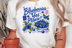 Blueberries Yes Please Fruit Sublimation PNG Design Product Image 2