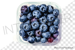 Fresh Blueberries in Plastic Container Packaging PNG Clipart Product Image 1