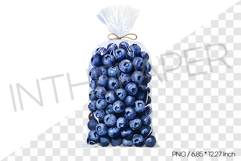 Fresh Blueberries Packed in Clear Plastic Bag PNG Clipart Product Image 1