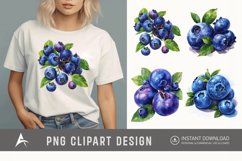 Watercolor Blueberry Painting Clipart Product Image 1