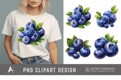 Watercolor Blueberry Painting Clipart Product Image 1