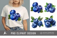 Watercolor Blueberry Painting Clipart Product Image 1