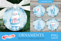 Blue Christmas | Round Christmas Ornaments Product Image 1