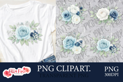 Blue Vintage Floral Bouquets | PNG Clipart Product Image 1