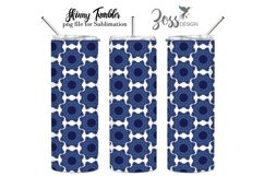 blue flower sublimation Design for tumblers